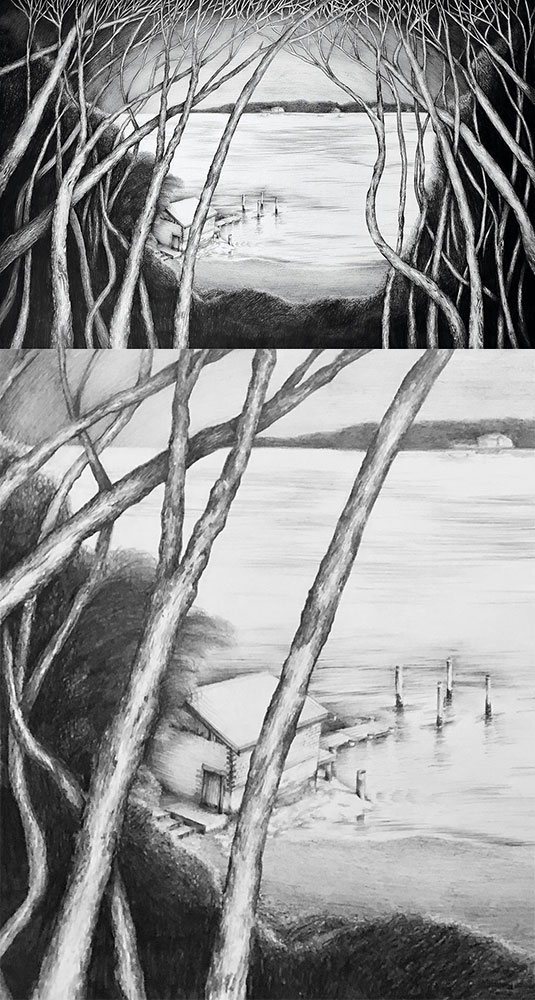 Bar Beach Series - Little Boat Shed up from Bar